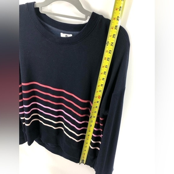 Sundry Effey Stripe Oversized Sweatshirt Soft Long Sleeve Pullover Top Sz Medium - Picture 7 of 9